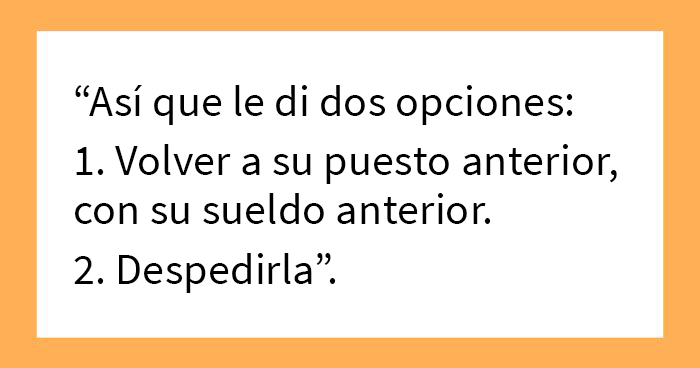 Esta empleada, a quien hace poco le dieron un ascenso, se toma el día sin avisarle a nadie, y su jefe la hace elegir entre despedirla o quitarle el ascenso