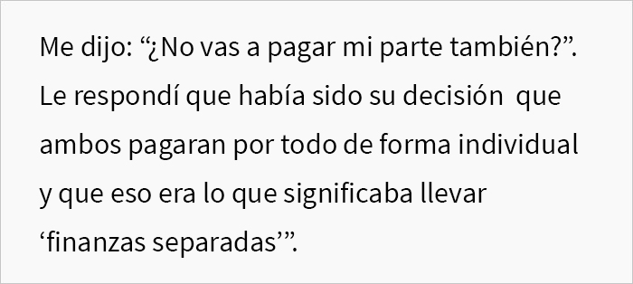 Esta mujer acordó separar finanzas con su esposo y acabó abandonándolo en el restaurante cuando él no tuvo para pagar su parte