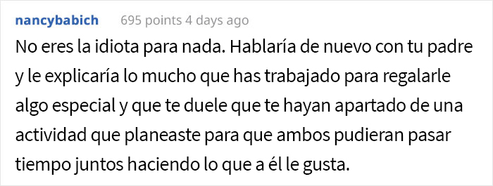 Esta madre quiso que la incluyeran en una acampada de padre e hija y lo arruinó por querer ser el centro de atención
