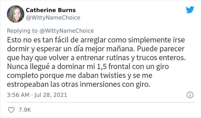Simone Biles mencionó los "twisties" como la razón de su retirada, y esta gimnasta explica lo que significa