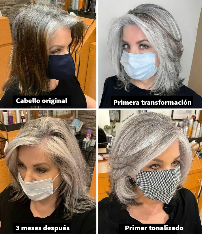 30 People Before And After Embracing Their Natural Grey Hair With The Help Of This Hairstylist (New Pics)