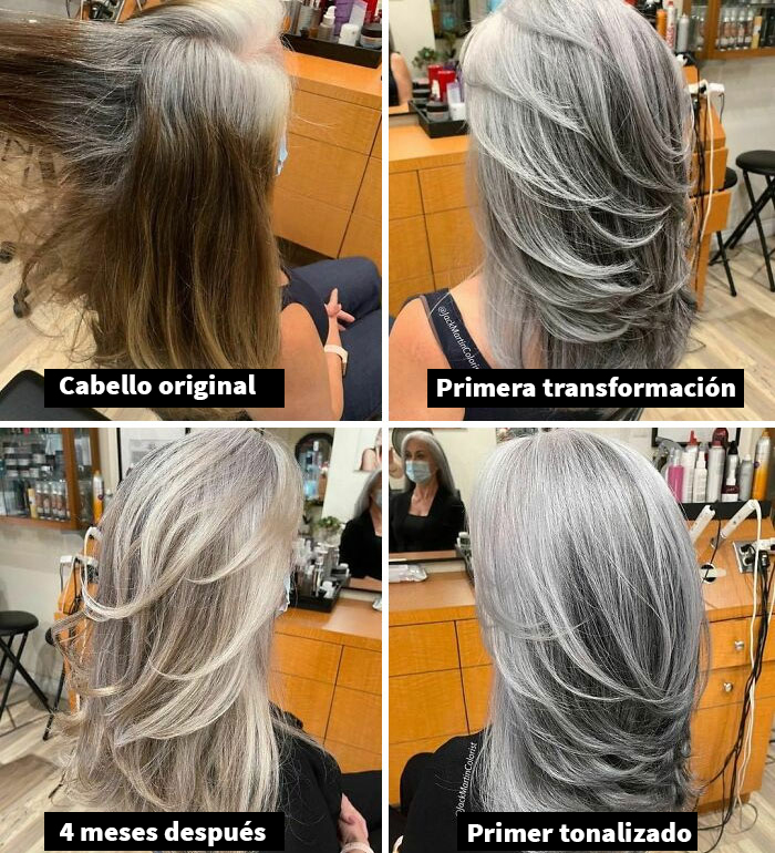 30 People Before And After Embracing Their Natural Grey Hair With The Help Of This Hairstylist (New Pics)