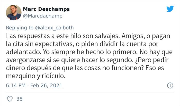 Este chico exigió a una chica que le devolviera 35$ después de que sus citas no llegaran a nada