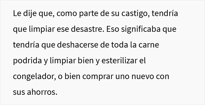 Este padre hace que su hijo vegetariano tenga que lidiar con un congelador lleno de carne podrida que el hijo desconectó a propósito para echarla perder