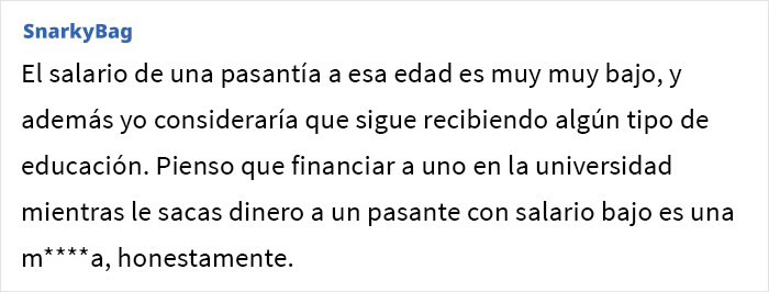 Esta madre le cobra a su hija de 17 años más de 16000$ al año para financiar a su hijo de 18, y recibe críticas en internet