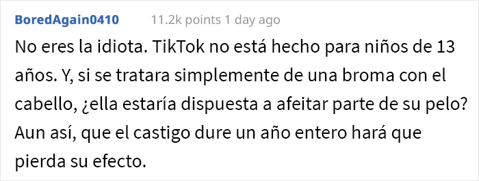 Las opiniones de la gente están divididas por el castigo que estos padres impusieron a su hija, obsesionada con TikTok, luego de que una “broma” haya salido mal