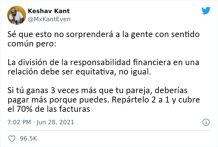 Un tuit viral inicia un debate sobre si repartir las facturas de forma equitativa es injusto