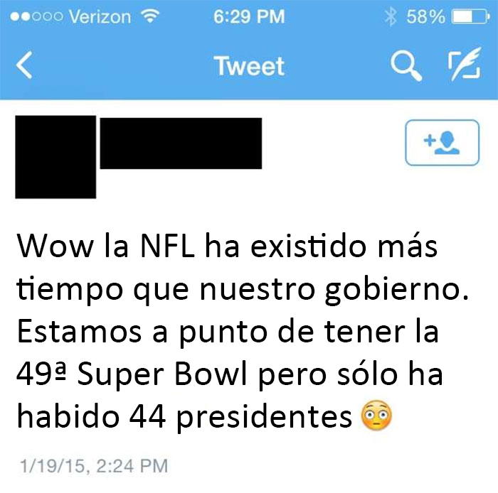 La Super Bowl es más antigua que los Estados Unidos