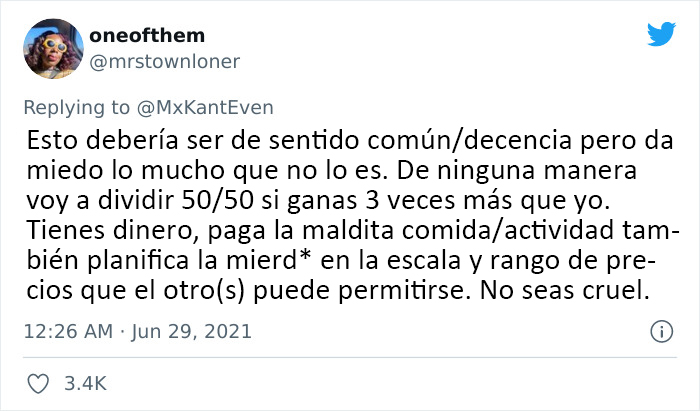 Un tuit viral inicia un debate sobre si repartir las facturas de forma equitativa es injusto