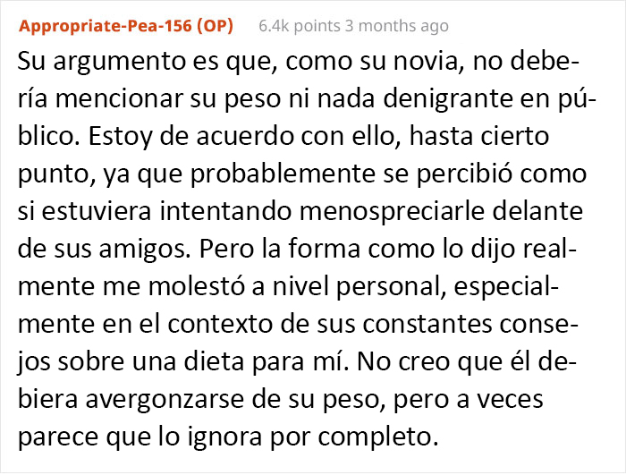 Esta mujer insulta a su novio obeso después de que éste hiciera comentarios sexistas y gordofóbicos sobre otras mujeres
