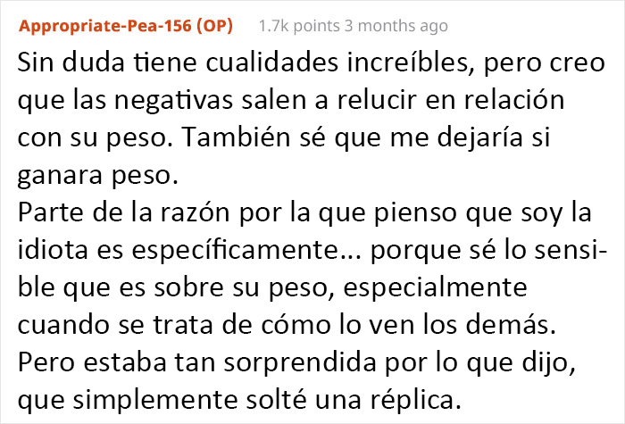 Esta mujer insulta a su novio obeso después de que éste hiciera comentarios sexistas y gordofóbicos sobre otras mujeres