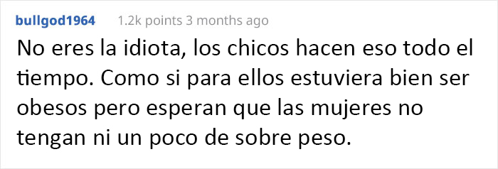 Esta mujer insulta a su novio obeso después de que éste hiciera comentarios sexistas y gordofóbicos sobre otras mujeres