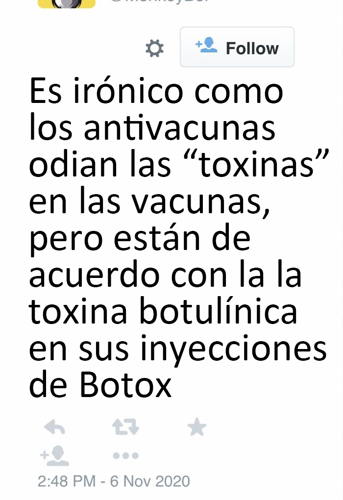 ¿Alguien más conoce a mujeres antivacunas que estén a favor del bótox?