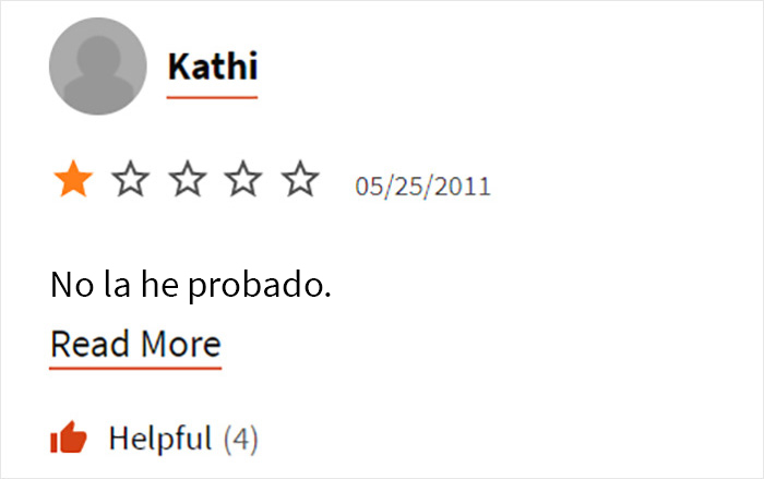 “No he probado esta receta. Una estrella”
