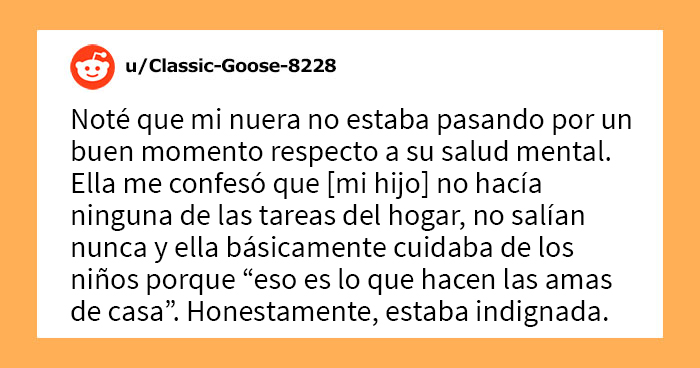 Esta madre de 60 años humilla a su hijo frente a sus amigos porque no hace ninguna de las tareas del hogar