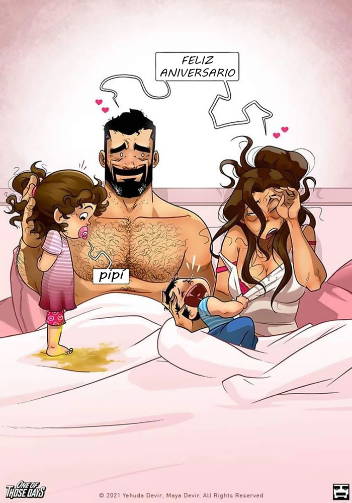 La familia Devir da la bienvenida a su hijo al mundo, y muestran cómo les va en 16 divertidos cómics