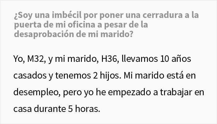 Este marido desempleado no deja de interrumpir con peticiones y tareas a su esposa mientras trabaja, así que ella instala una cerradura, desatando un drama familiar
