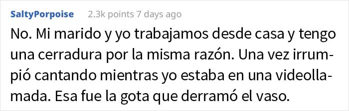 Este marido desempleado no deja de interrumpir con peticiones y tareas a su esposa mientras trabaja, así que ella instala una cerradura, desatando un drama familiar