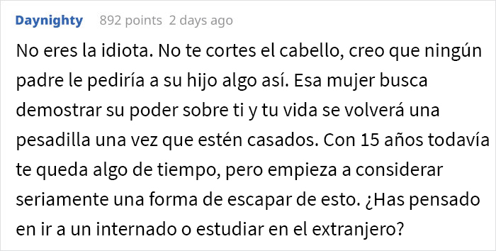 Esta mujer quiere que su hijastra se corte el cabello para su boda y se enfurece cuando la adolescente se niega a hacerlo