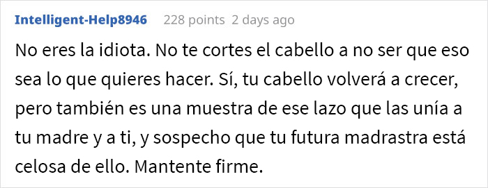 Esta mujer quiere que su hijastra se corte el cabello para su boda y se enfurece cuando la adolescente se niega a hacerlo