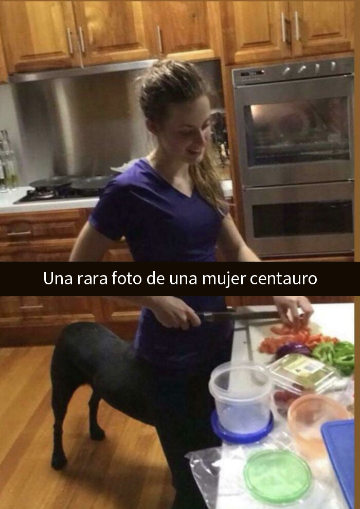 Sólo una mujer centauro cocinando