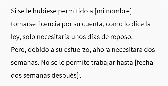 Esta doctora escribió “una nota muy pasivo-agresiva” para darle a una empleada 2 semanas de baja laboral en lugar de 2 días, luego de que su gerente amenazara con despedirla