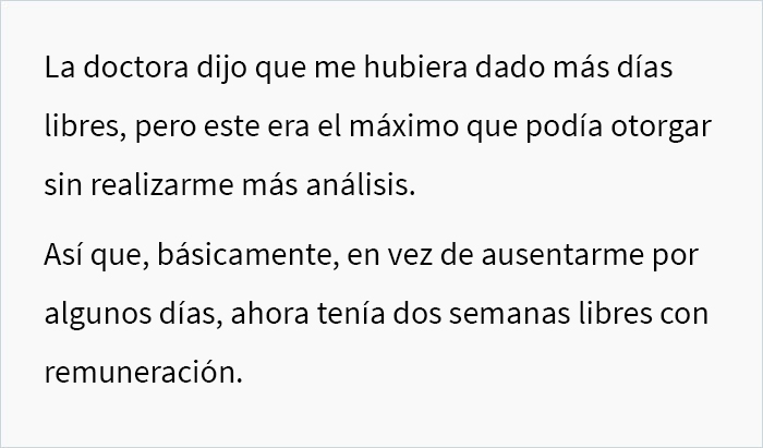 Esta doctora escribió “una nota muy pasivo-agresiva” para darle a una empleada 2 semanas de baja laboral en lugar de 2 días, luego de que su gerente amenazara con despedirla