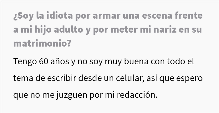 Esta madre de 60 años humilla a su hijo frente a sus amigos porque no hace ninguna de las tareas del hogar