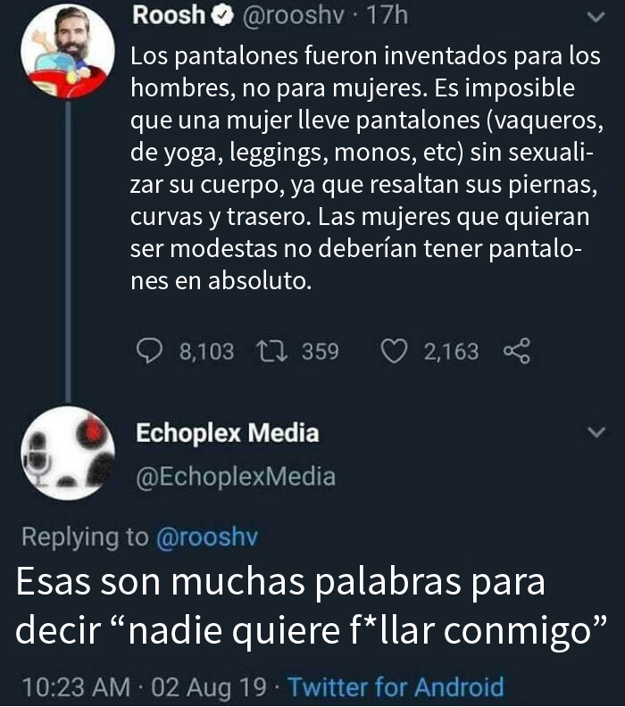 Mujeres y sus... *baraja el mazo de cartas*... ¡pantalones!