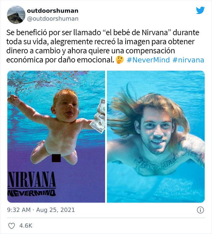 El bebé del “Nevermind” de Nirvana cumplió 30 años y decidió demandar a la banda por más de 2$ millones, así que la gente se burla de él
