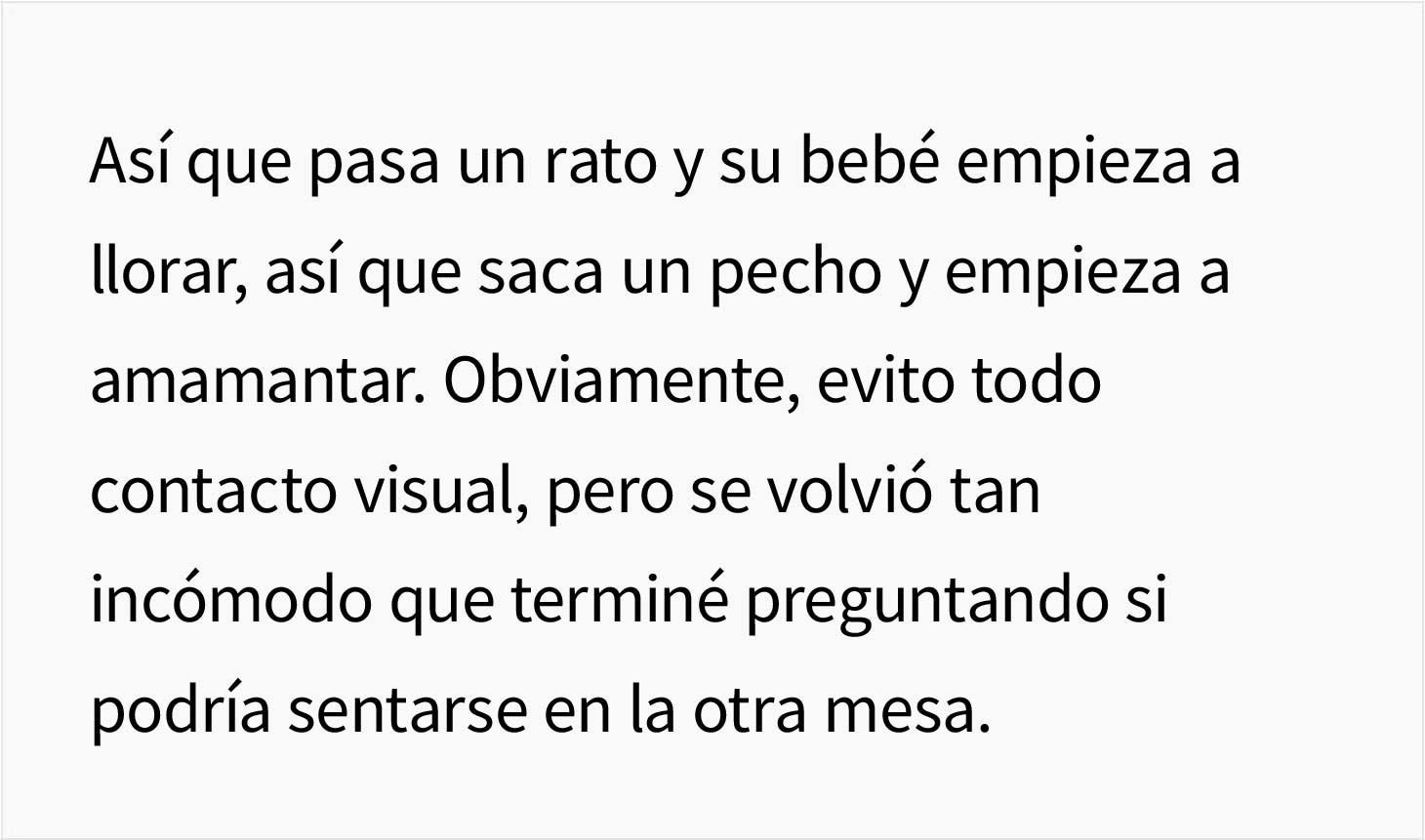 Este hombre pregunta si se equivocó al pedirle a una madre que amamantaba a su bebé que se sentara en otra mesa