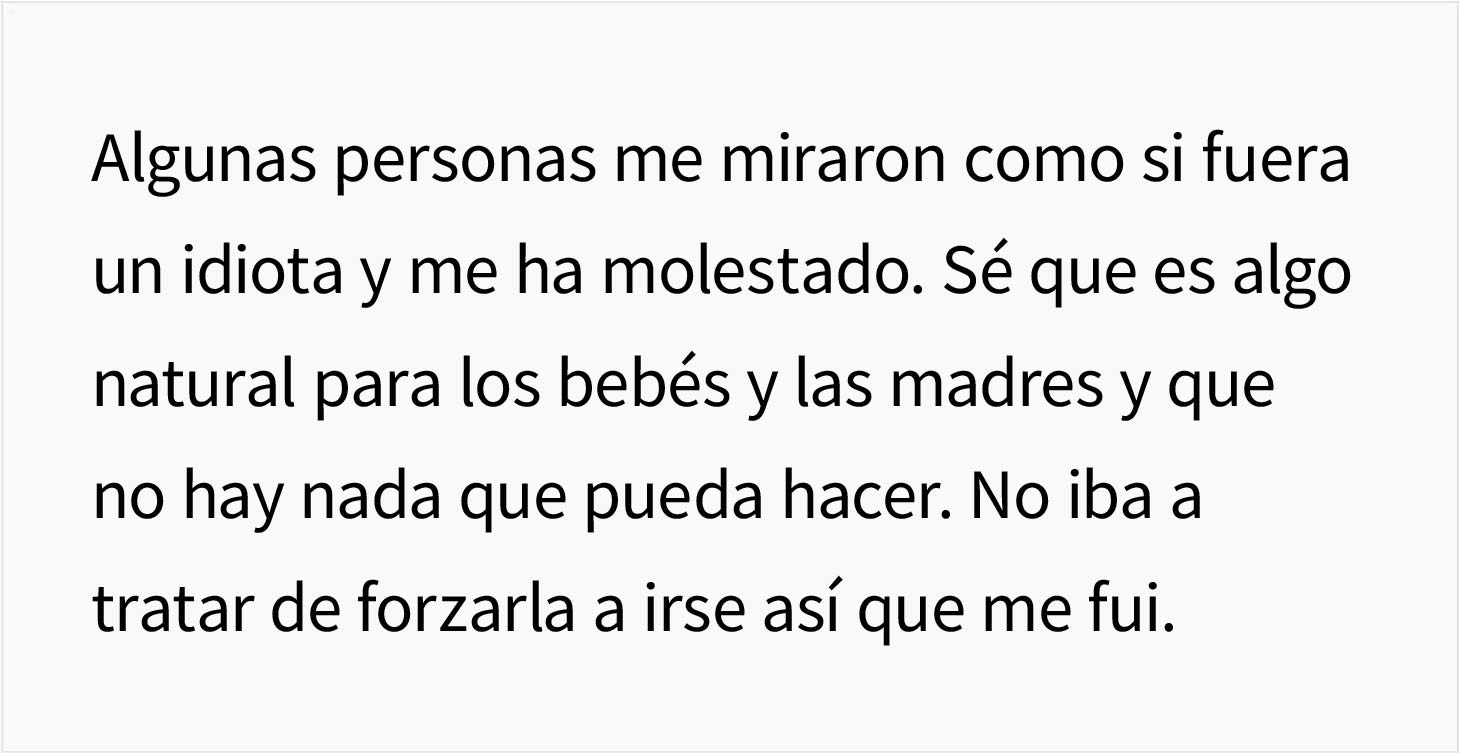 Este hombre pregunta si se equivocó al pedirle a una madre que amamantaba a su bebé que se sentara en otra mesa