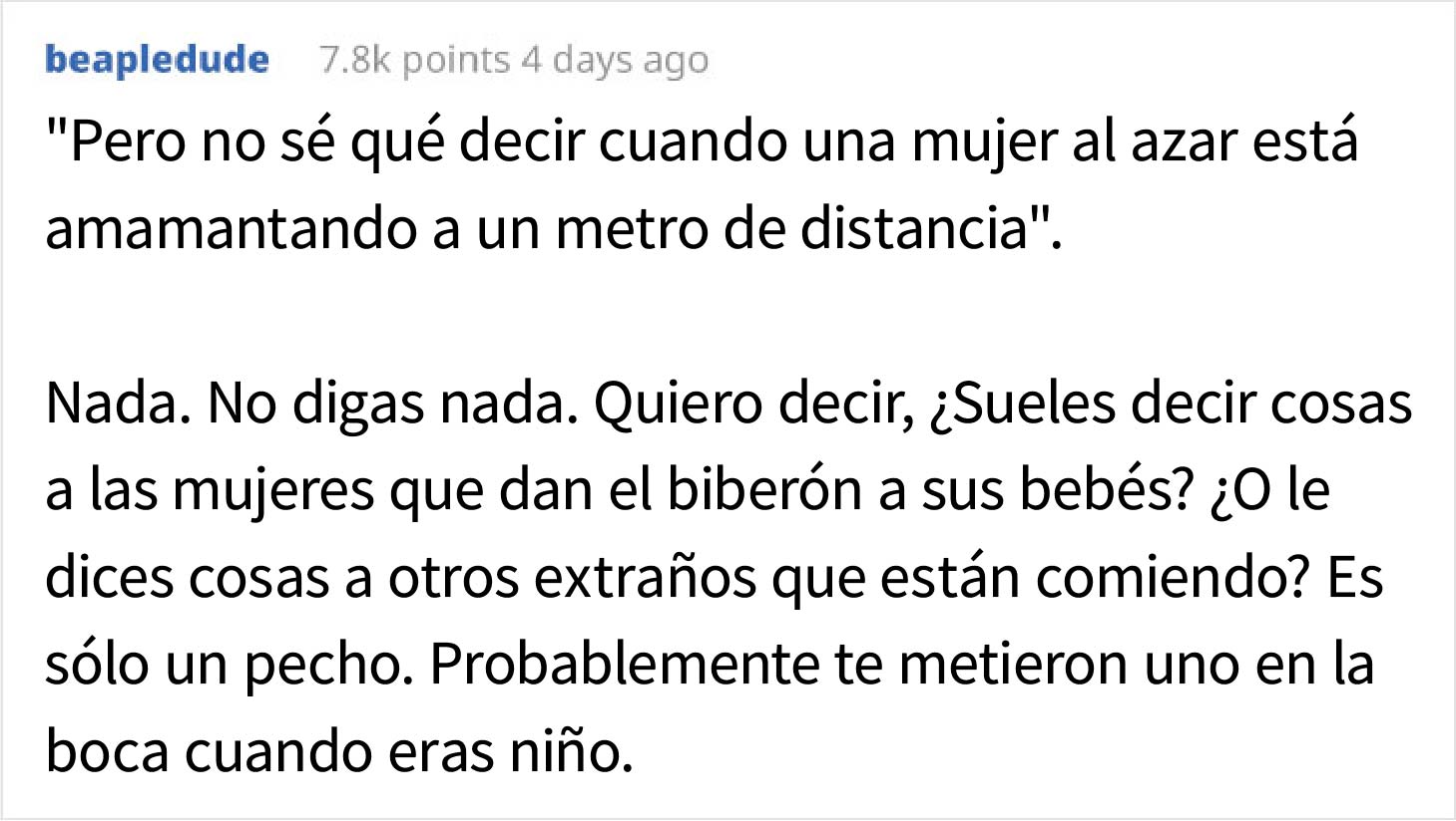 Este hombre pregunta si se equivocó al pedirle a una madre que amamantaba a su bebé que se sentara en otra mesa