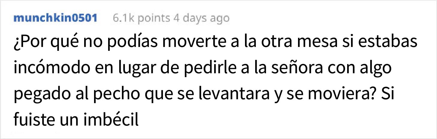 Este hombre pregunta si se equivocó al pedirle a una madre que amamantaba a su bebé que se sentara en otra mesa
