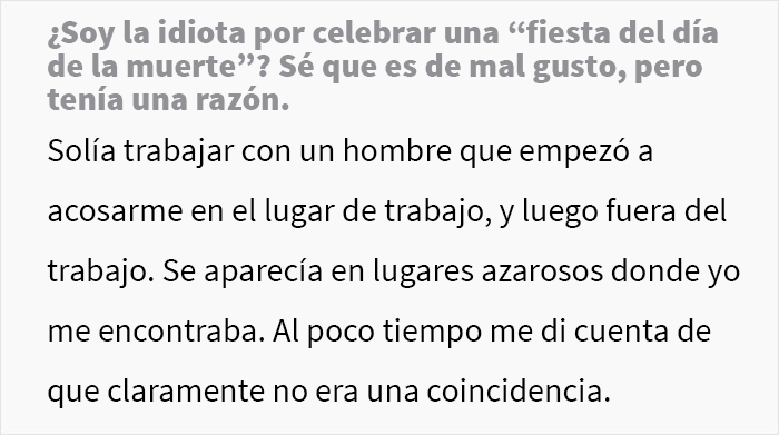 Esta mujer celebró una fiesta del "día de la muerte” tras enterarse de que el acosador que la atormentó por años había muerto, y recibe críticas por ello