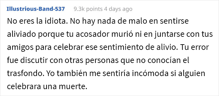 Esta mujer celebró una fiesta del "día de la muerte” tras enterarse de que el acosador que la atormentó por años había muerto, y recibe críticas por ello