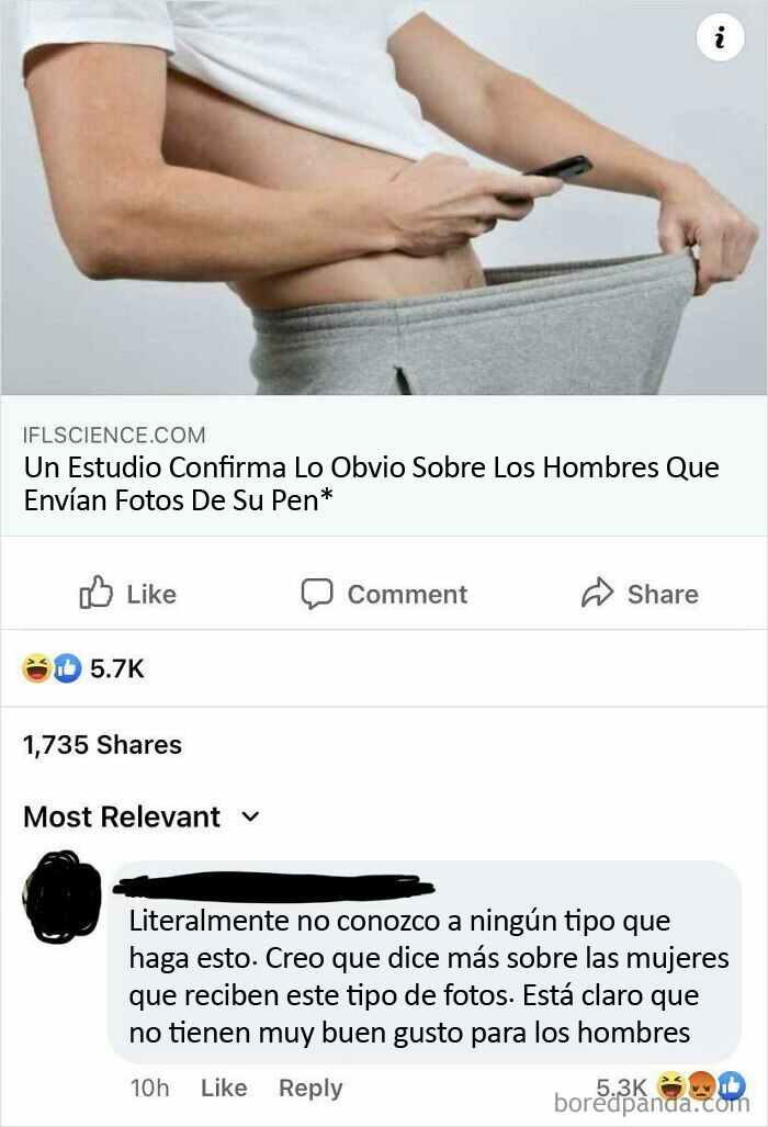 Las mujeres tienen la culpa de las fotos de pen*s