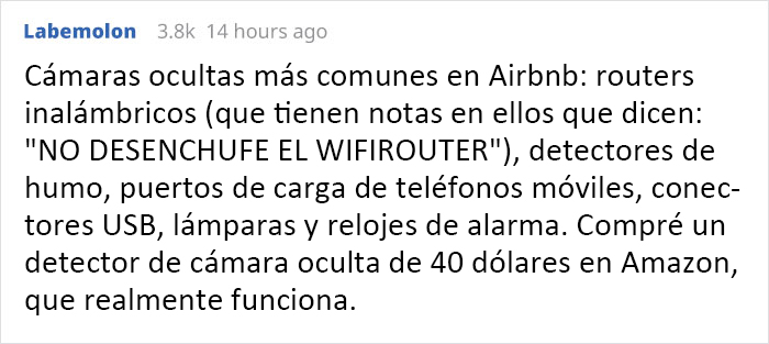 Este hombre comparte cómo inspecciona los Airbnbs en busca de cámaras ocultas y comparte sus posibles escondites