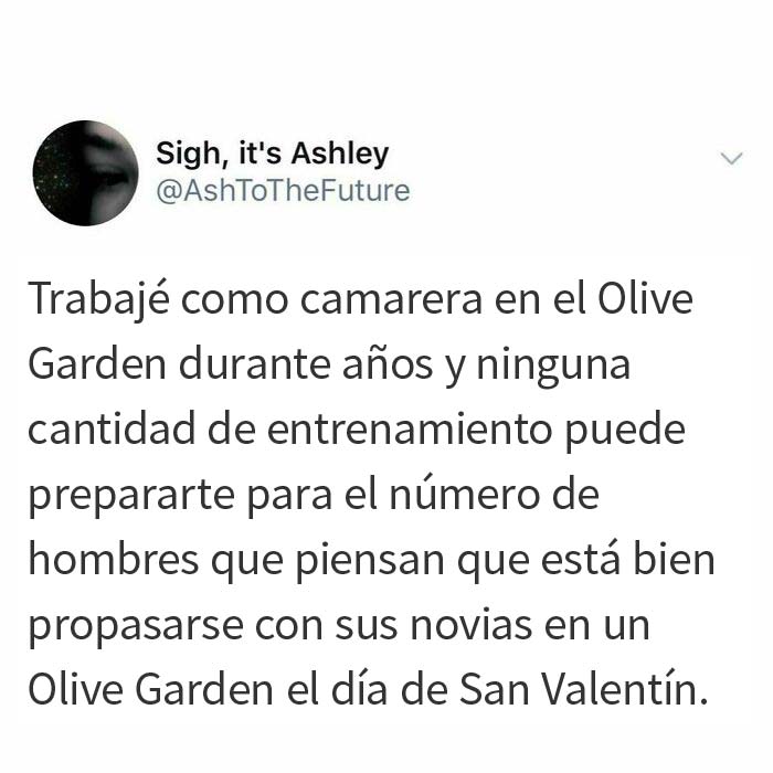 Tuve mi cena de ensayo en Olive Garden