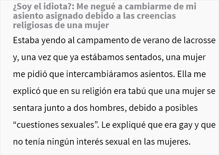 Este chico se negó a cambiar de asiento en el avión cuando una mujer le pidió que lo hiciera por "razones religiosas" y desata un drama a bordo