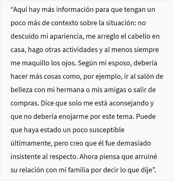 Este hombre regaña a su esposa (y madre de sus 3 hijos) por no cuidar de su apariencia y ella decide ponerlo en su lugar durante una cena familiar