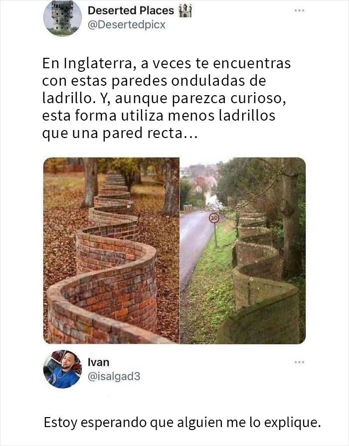 ¿Cuántos ladrillos más se usarían para construir una pared común recta en un espacio de 100 metros?