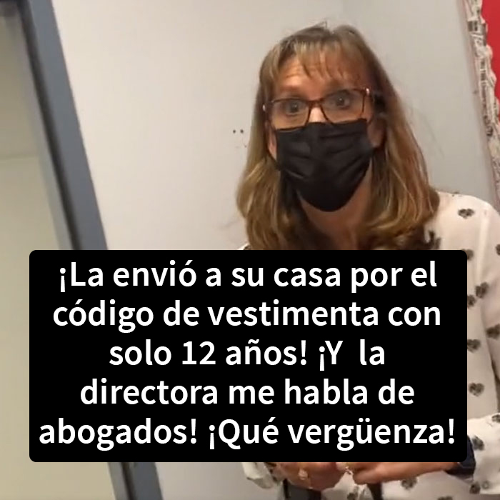 Esta madre se enfrentó a la directora que envió a casa a su hija de 12 años por no cumplir con el código de vestimenta, y el video se volvió viral