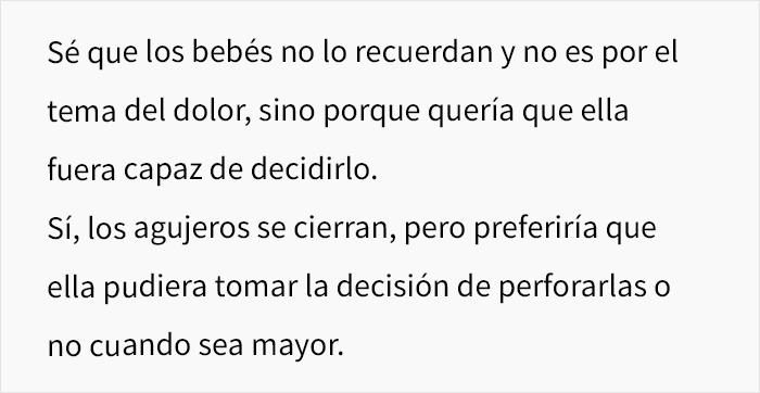 La suegra de esta mujer perforó las orejas de su bebé de 3 meses a sus espaldas, lo que desató un drama familiar