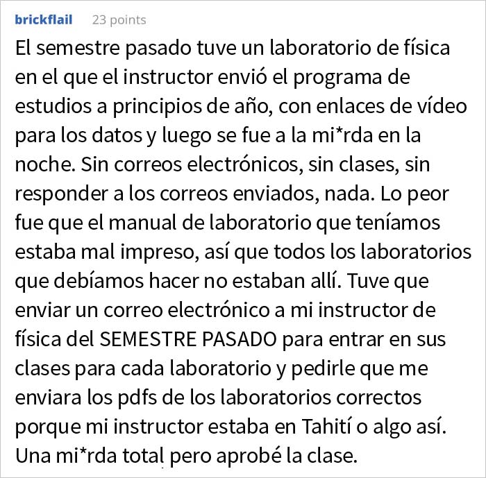 Este estudiante se vengó de su profesor perezoso tras suspender injustamente a la mitad de la clase