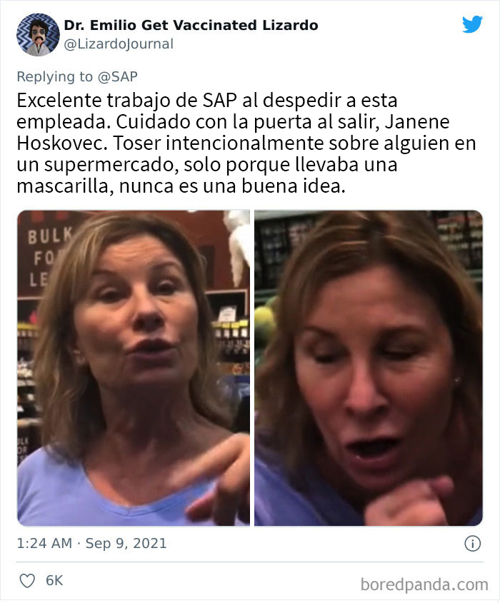 Esta “Karen” anti-mascarillas persiguió a una madre y su hija en una tienda mientras tosía sobre ellas, y terminó por ser despedida tras ser rastreada en internet