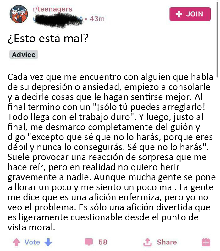 Un adolescente cree que sus acciones no afectan a las personas que están al otro lado de su pantalla