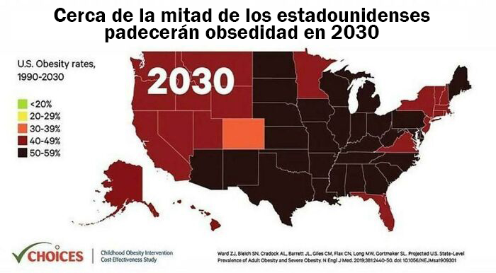 Casi la mitad de los estadounidenses tendrán obesidad en 2030