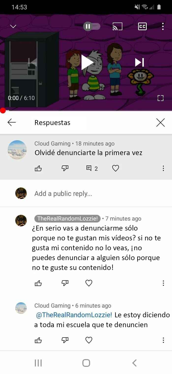 Un niñato consentido me amenazó con denunciarme a Youtube... porque no les gustó un video que publiqué