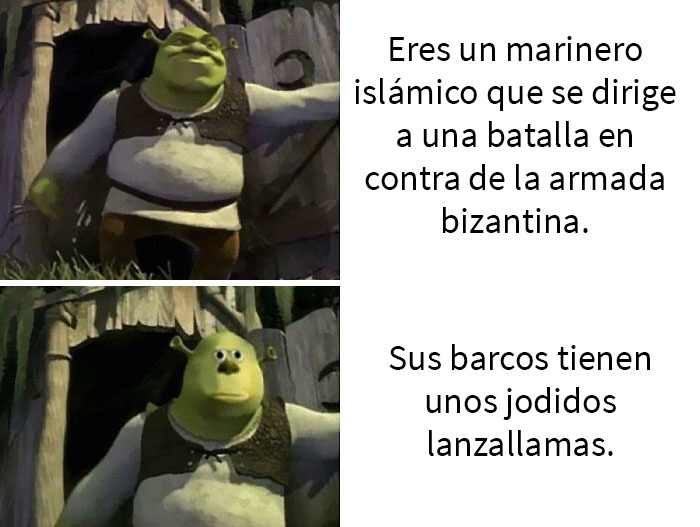 El fuego griego fue una sustancia incendiaria desarrollada por el Imperio Bizantino alrededor del año 666 d.C. Principalmente, se usaba en las batallas navales, donde se rociaba desde una boquilla hacia los barcos de los enemigos cercanos